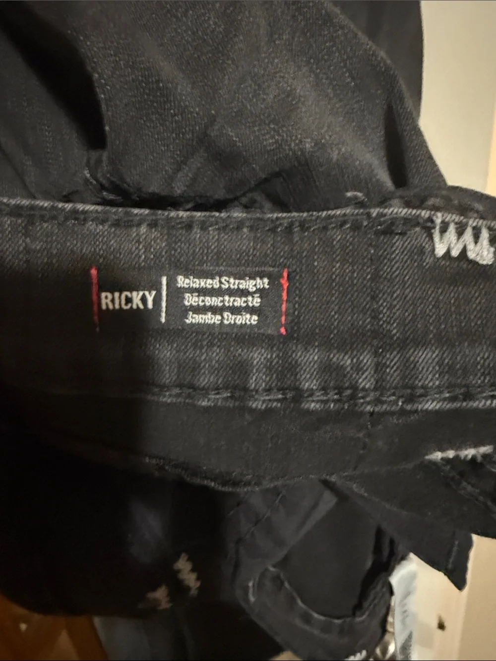 True Religion Black Jeans with White Logo Tag